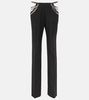 Chain-detail wool slim pants