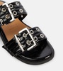 Studded patent leather sandals