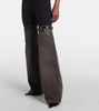 Denim-paneled straight pants