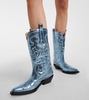 Embroidered metallic cowboy boots