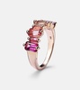 14kt rose gold ring with pink topazes