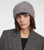 Logo ribbed-knit mohair-blend beanie