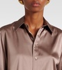 Silk-blend satin shirt