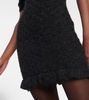 Embroidered mohair-blend minidress