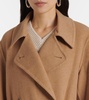 Belted double-breasted wool-blend coat