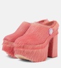 Swamp calf hair platform clogs