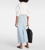 Verona mid-rise denim midi skirt