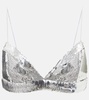 Sequin-embellished bra top