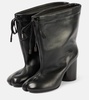 Tabi drawstring leather ankle boots