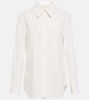 English embroidery crepe de chine shirt