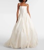 Bridal Leighton appliqué twill and organza gown