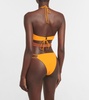 Ruched halterneck bikini top