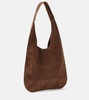 Midi suede shoulder bag