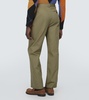 Cotton twill straight pants