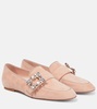 Mini Broche suede loafers