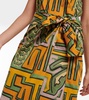 Printed one-shoulder cotton midi dress