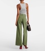 Megan high-rise cotton wide-leg pants