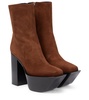 Suede platform ankle boots