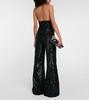 sequin-embellished halterneck jumpsuit