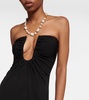 Ruched strapless maxi dress