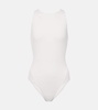 Halterneck jersey swimsuit