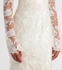 Bridal Adena floral lace-trimmed wool and silk gown