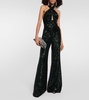 sequin-embellished halterneck jumpsuit