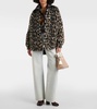 Leopard-print faux fur shirt