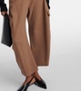 Mid-rise cashmere-blend wide-leg pants