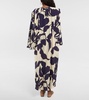 Ancient Tropics printed silk midi dress