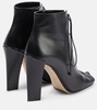 Reese leather peep-toe ankle boots