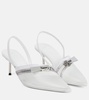 Clear Zip PVC slingback pumps