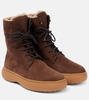 Gommino leather lace-up boots