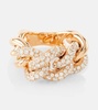 Catene 18kt rose gold ring with white diamonds