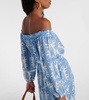 Eclipse printed off-shoulder midi dress