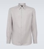 Silk, cashmere, and linen shirt