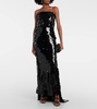 Josiah strapless sequin gown