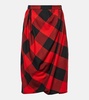 Drunken Drape virgin wool midi skirt