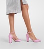 Audrey crystal-embellished satin pumps