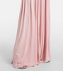 Gathered cutout jersey maxi dress