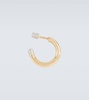 Tube Small 14kt gold single earring with diamonds