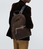 Buckley leather-trimmed suede backpack