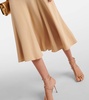 Belted crêpe satin midi dress