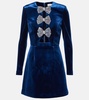 Vivicia bow-detail velvet minidress