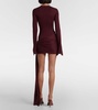 Draped silk-blend jersey minidress