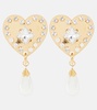 Embellished faux pearl clip-on earrings