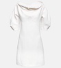 A-line linen-blend minidress