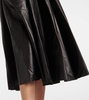 High-rise leather midi skirt