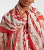 Printed cotton and silk scarf