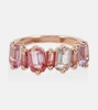 14kt rose gold ring with pink topazes